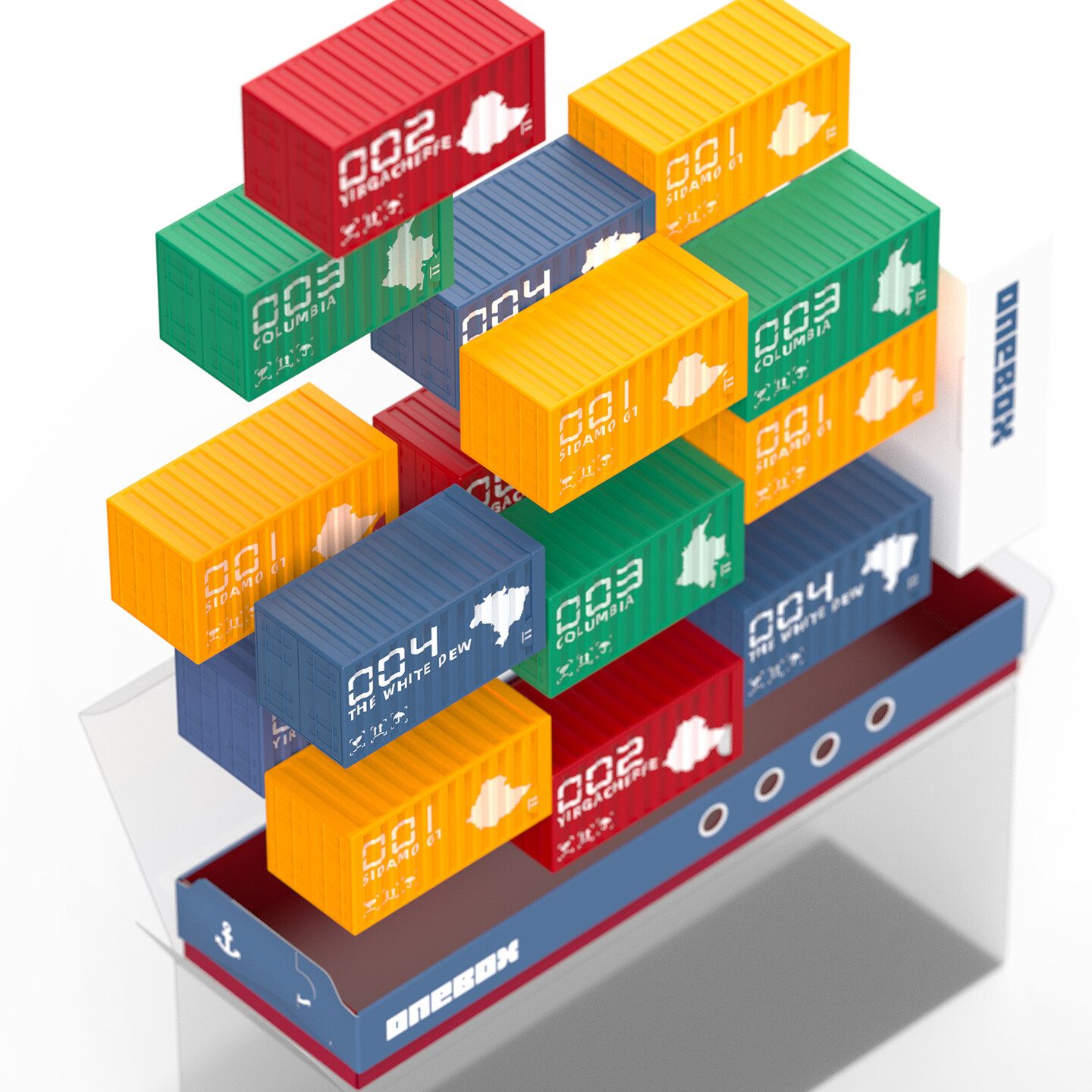 冻干咖啡包装设计-onebox集装箱冻干粉咖啡包装设计-洛可可